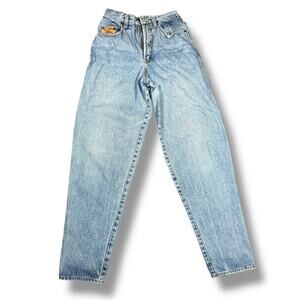 Vintage 90s Chopper Jeans Brazil High Waisted Mom Fit Light Wash Distressed